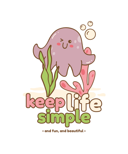 keep life simple round neck 100% cotton t shirt