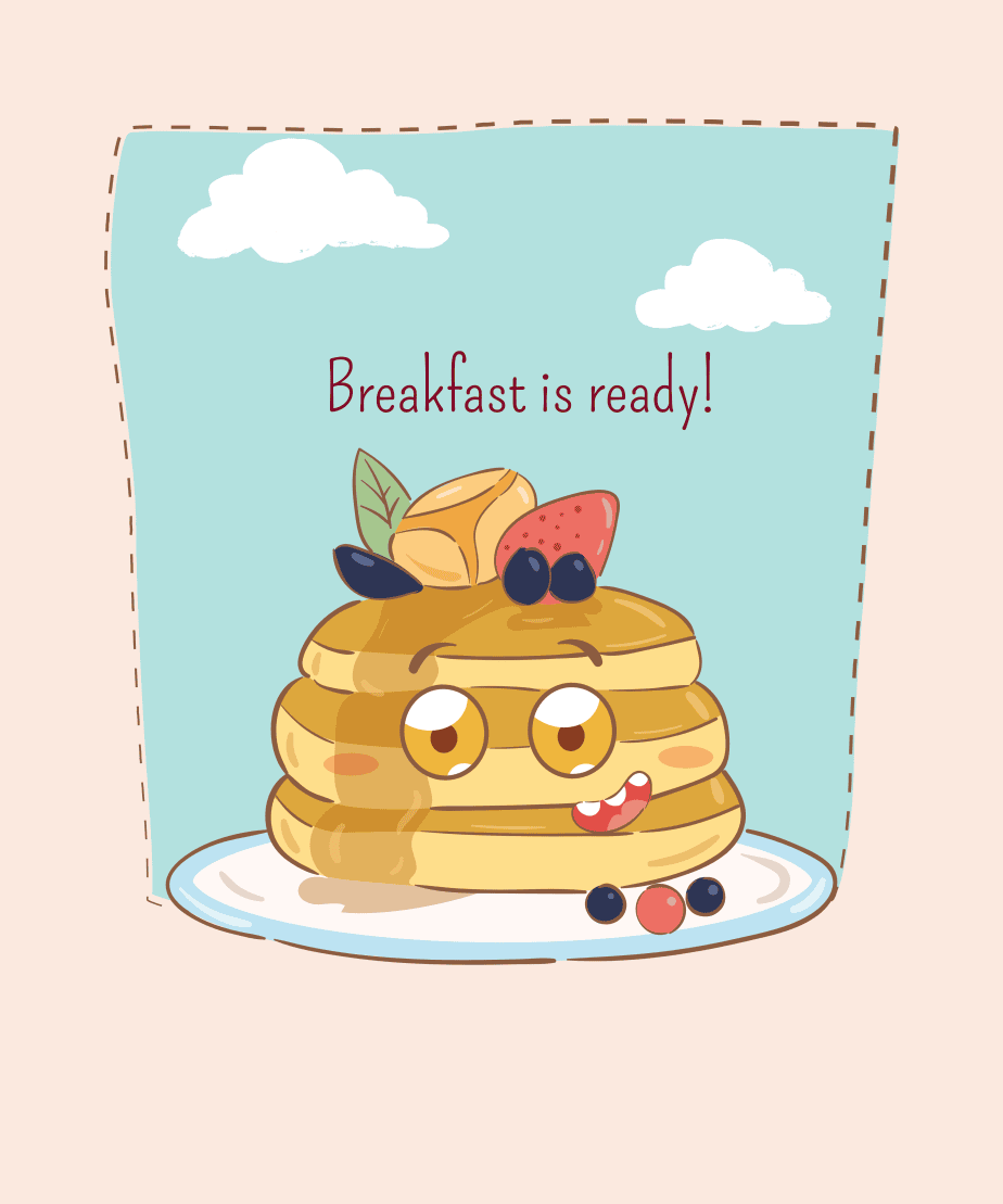 breakfast is ready! round neck 100% cotton t shirt