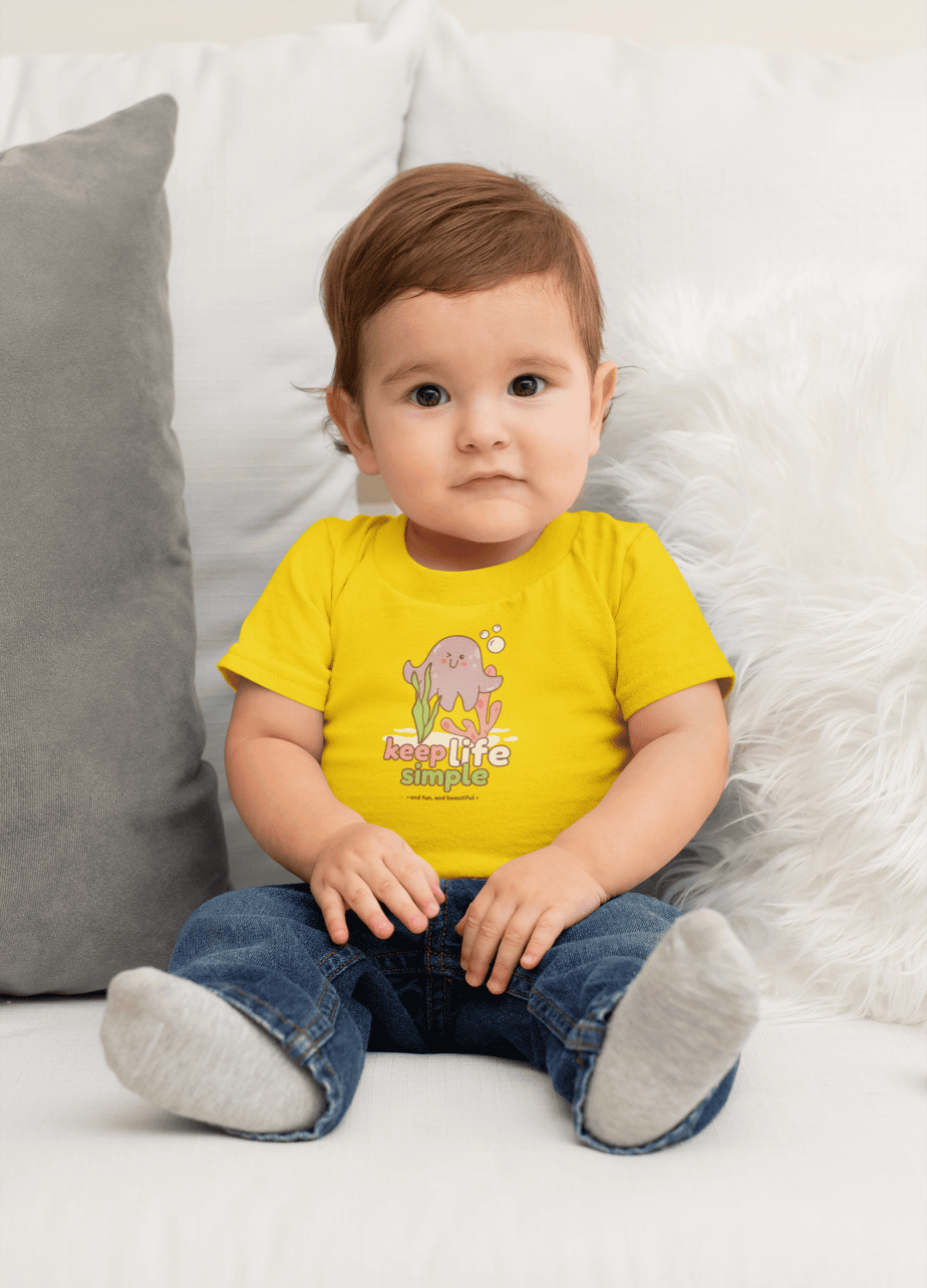 keep life simple round neck 100% cotton t shirt