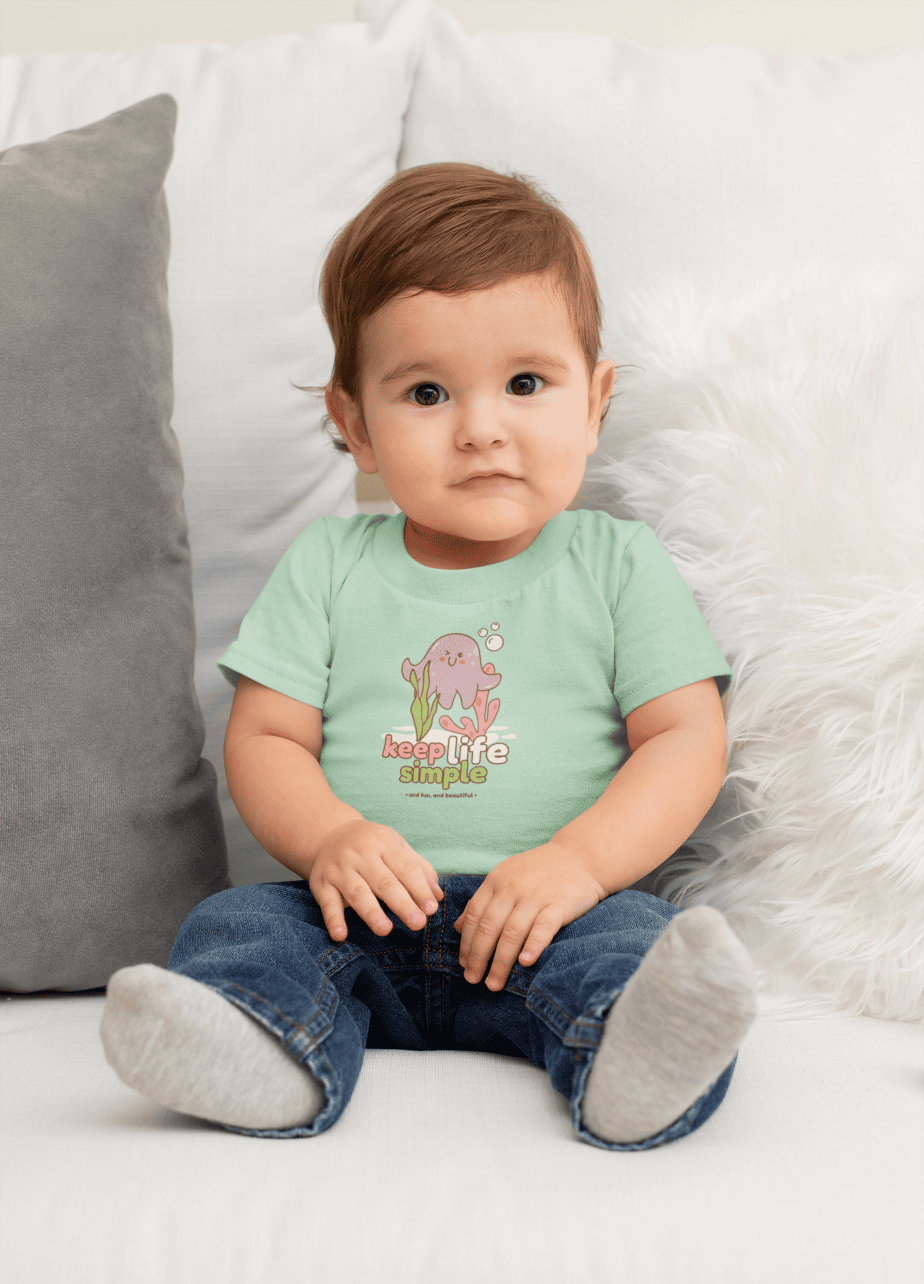 keep life simple round neck 100% cotton t shirt