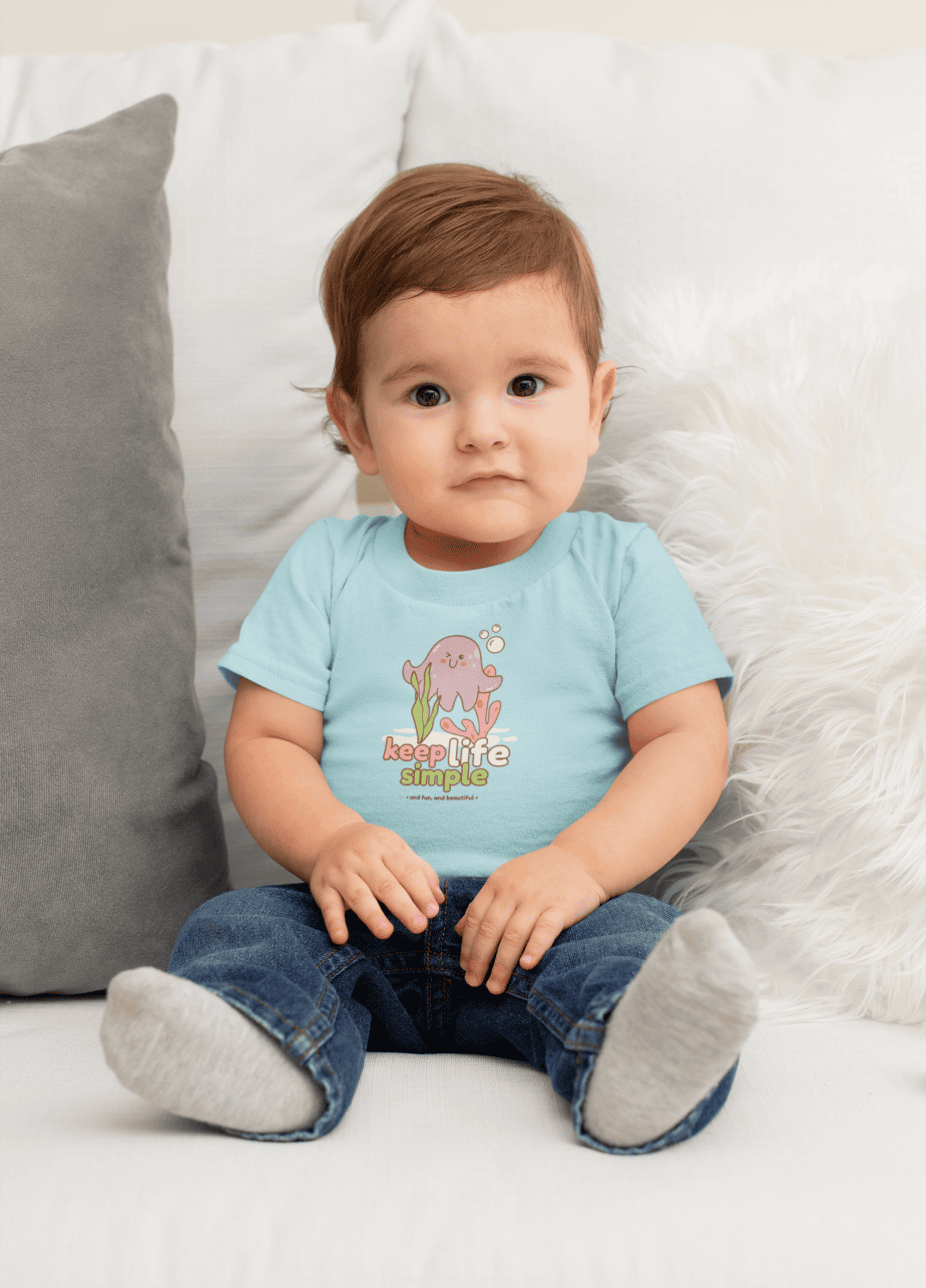 keep life simple round neck 100% cotton t shirt