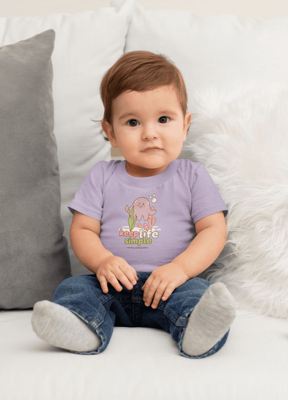 keep life simple round neck 100% cotton t shirt