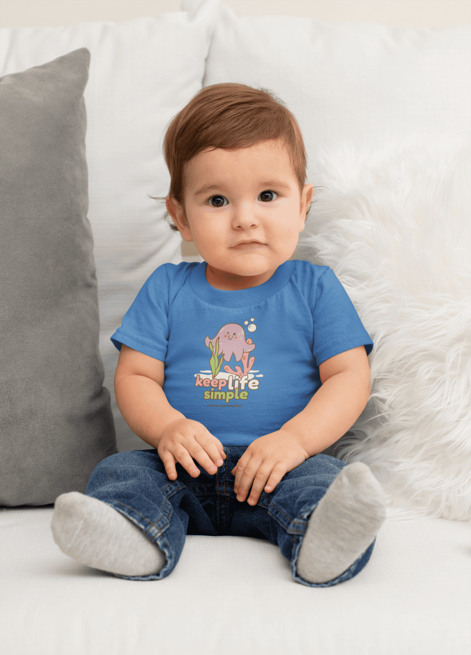 keep life simple round neck 100% cotton t shirt