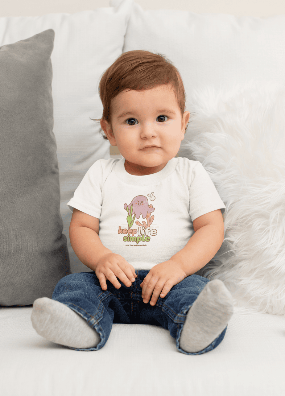 keep life simple round neck 100% cotton t shirt
