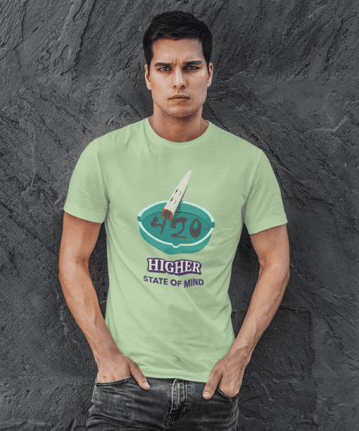 higher state of mind half sleeve unisex cotton t shirt