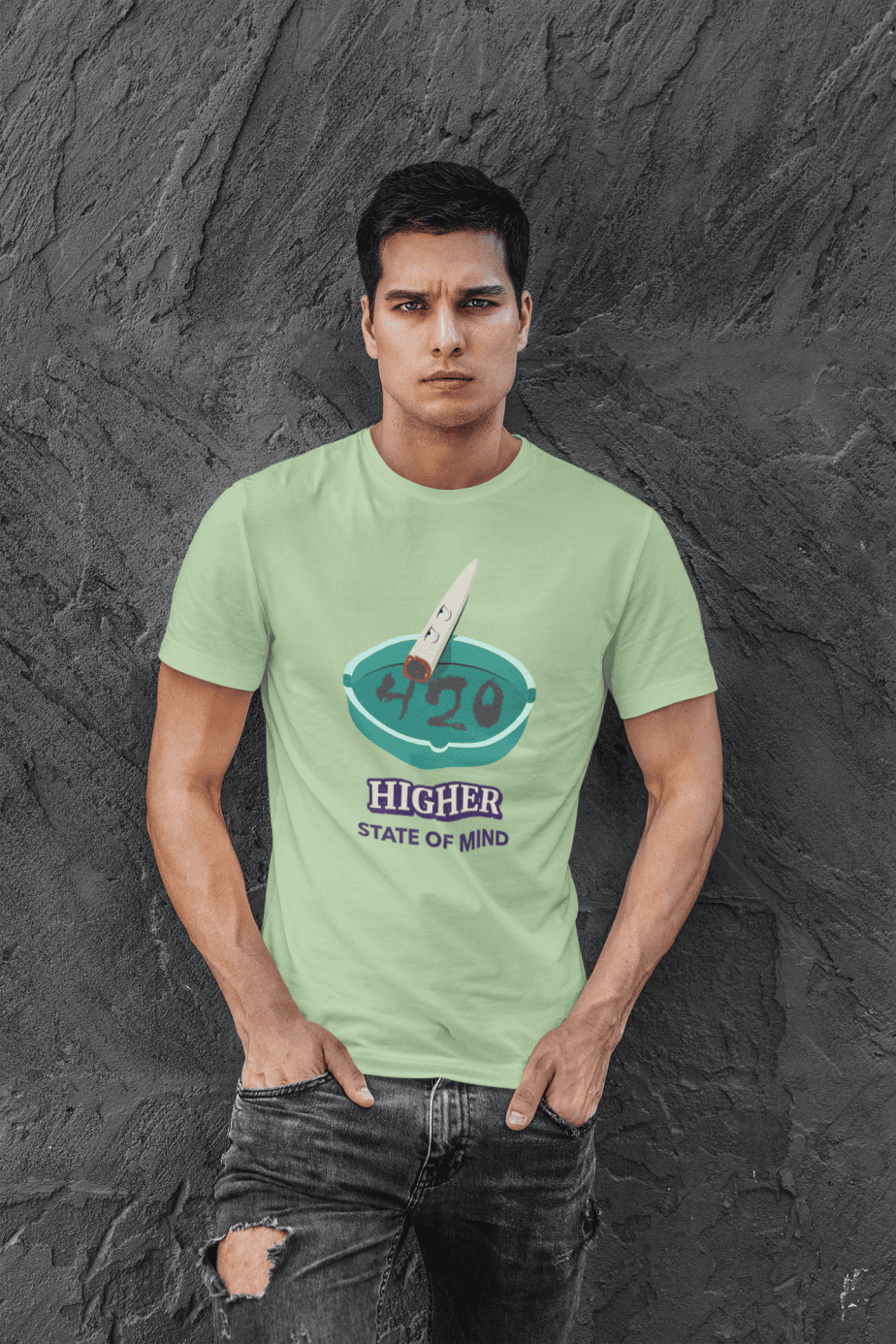higher state of mind half sleeve unisex cotton t shirt