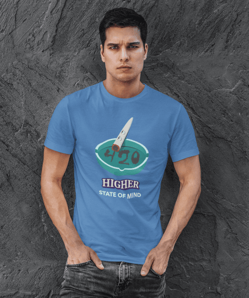 higher state of mind half sleeve unisex cotton t shirt