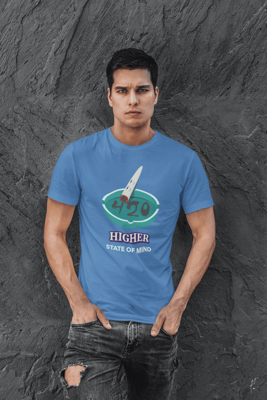 higher state of mind half sleeve unisex cotton t shirt