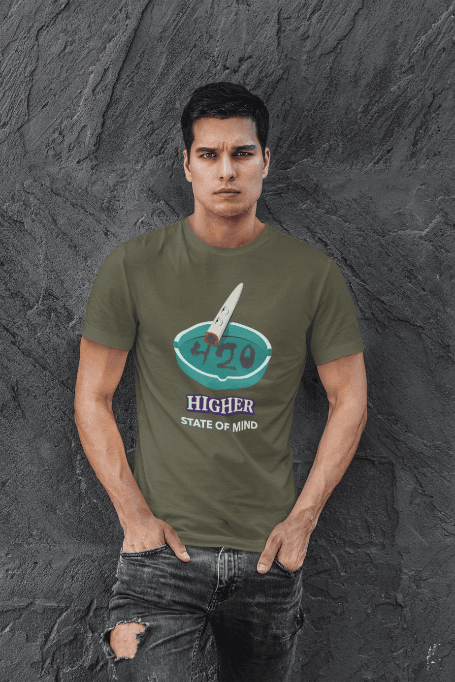 higher state of mind half sleeve unisex cotton t shirt