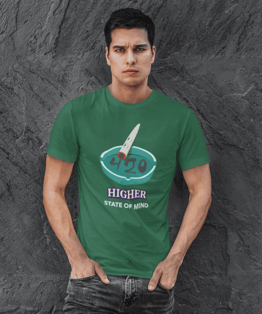 higher state of mind half sleeve unisex cotton t shirt