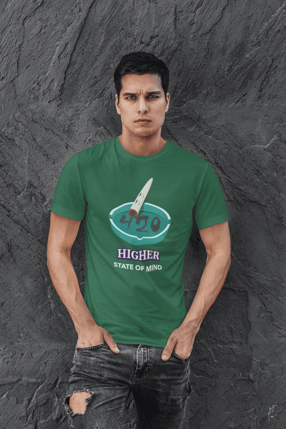 higher state of mind half sleeve unisex cotton t shirt