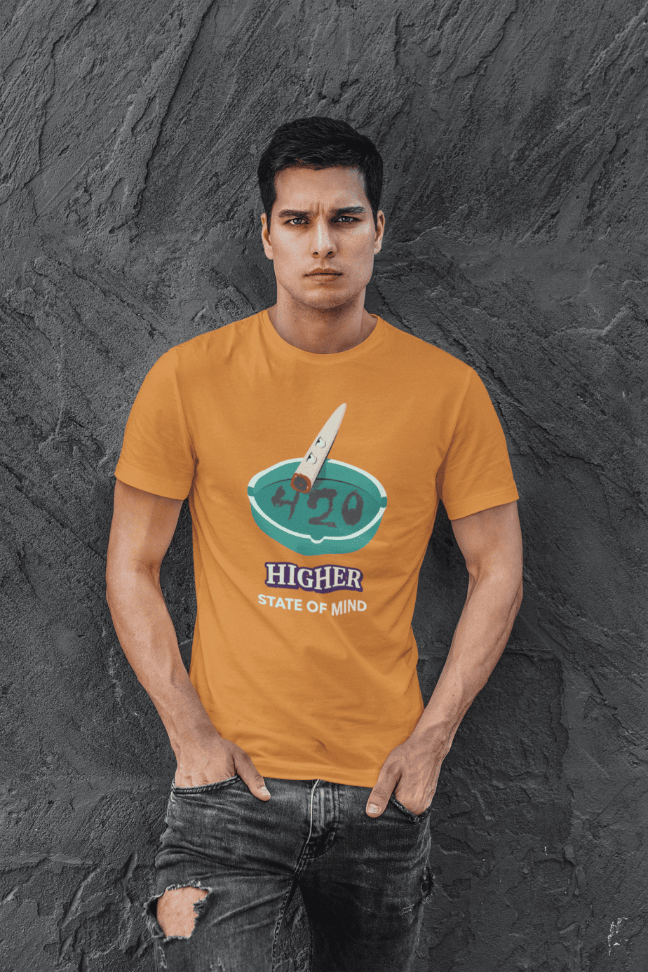 higher state of mind half sleeve unisex cotton t shirt