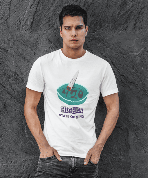 higher state of mind half sleeve unisex cotton t shirt