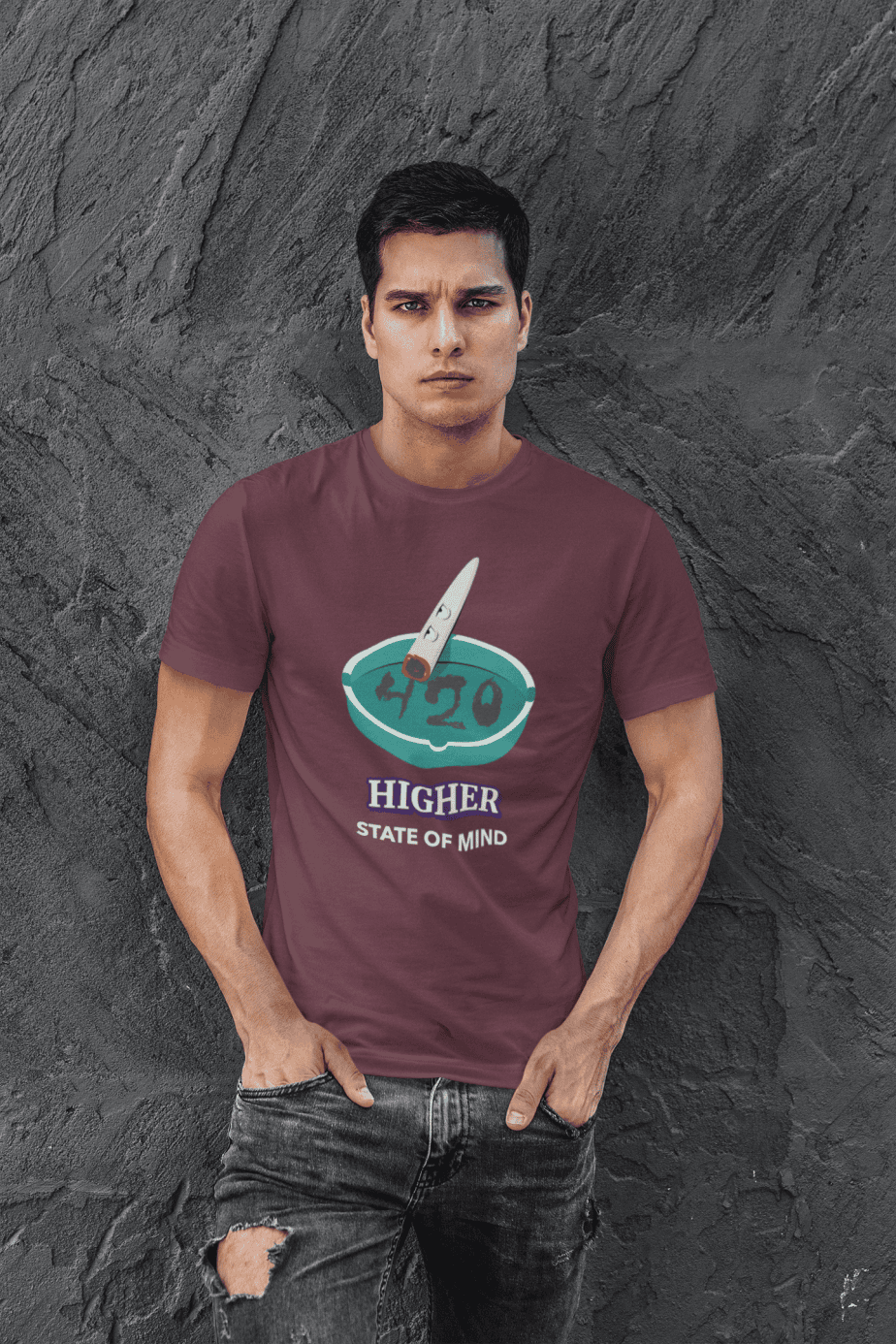 higher state of mind half sleeve unisex cotton t shirt