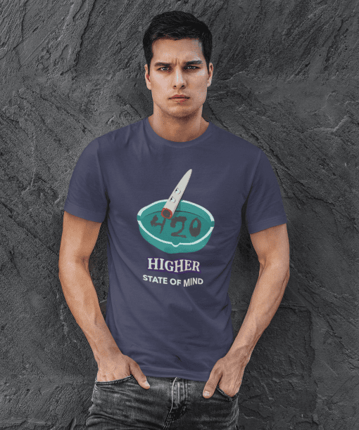 higher state of mind half sleeve unisex cotton t shirt