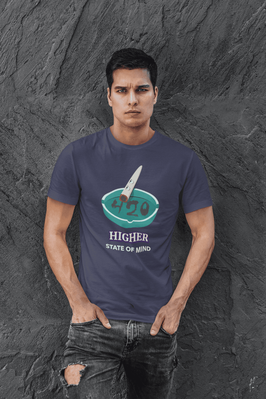 higher state of mind half sleeve unisex cotton t shirt