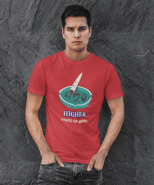 higher state of mind half sleeve unisex cotton t shirt