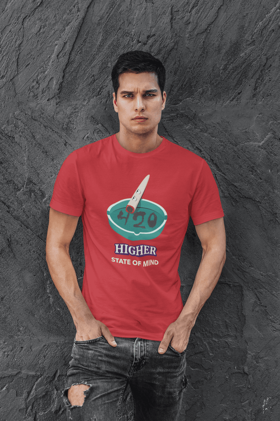 higher state of mind half sleeve unisex cotton t shirt