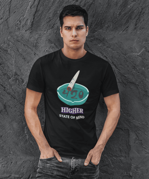higher state of mind half sleeve unisex cotton t shirt