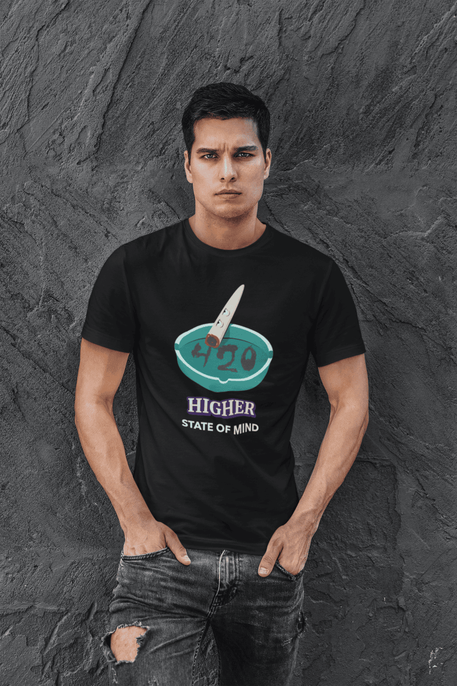 higher state of mind half sleeve unisex cotton t shirt