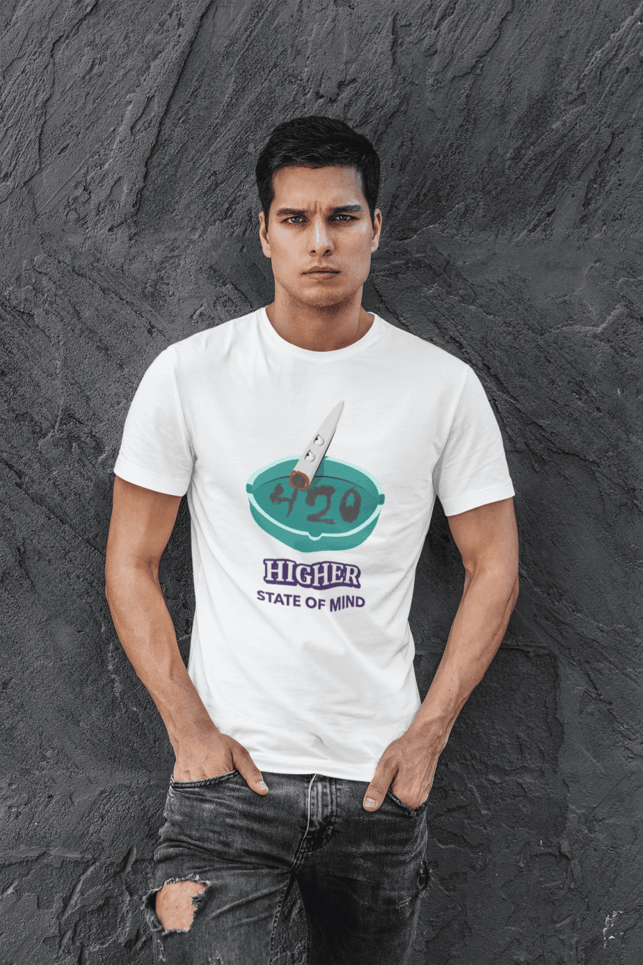 higher state of mind half sleeve unisex cotton t shirt