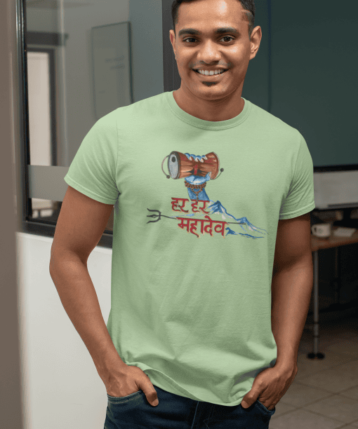 har har mahadev half sleeve unisex cotton t shirt
