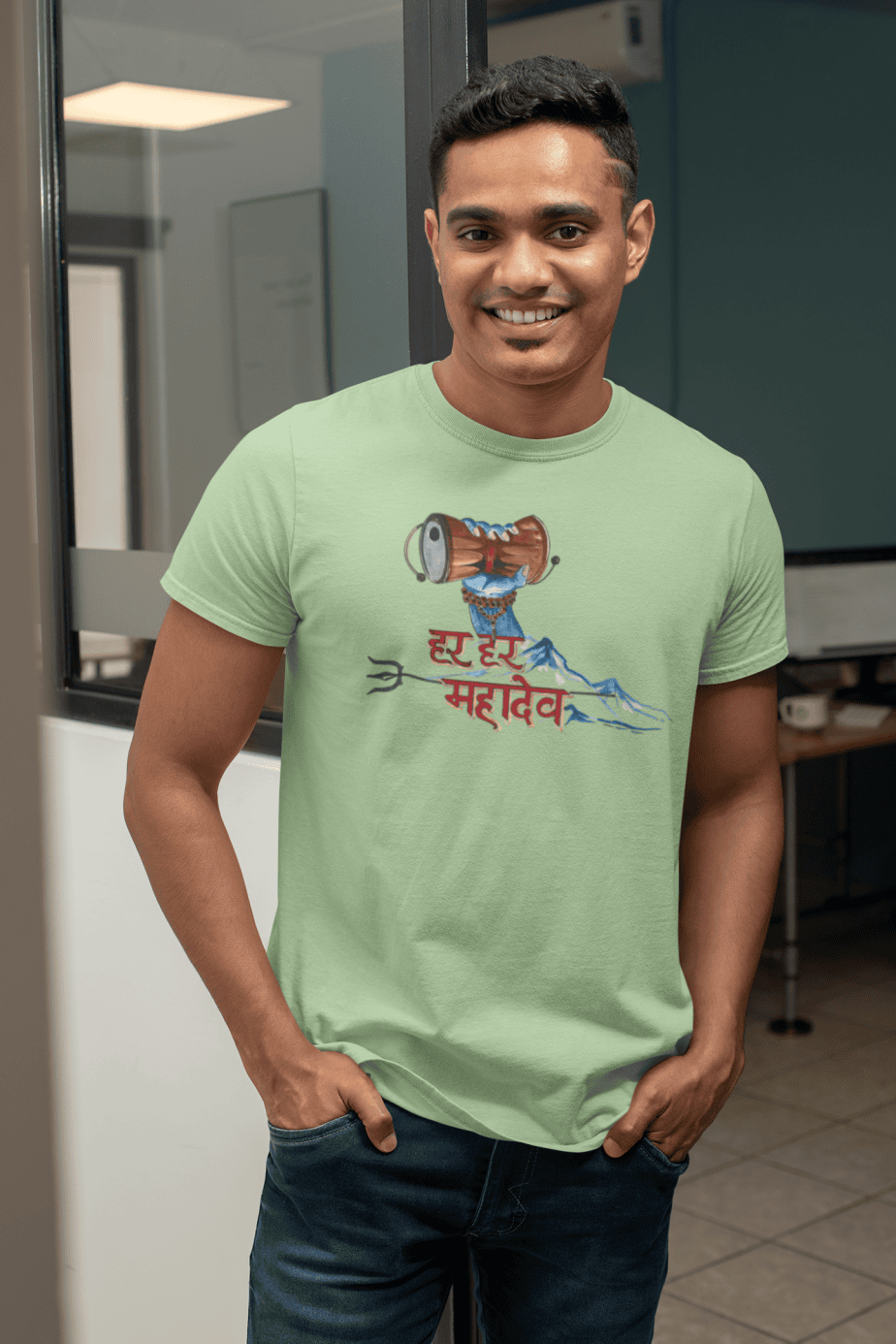 har har mahadev half sleeve unisex cotton t shirt