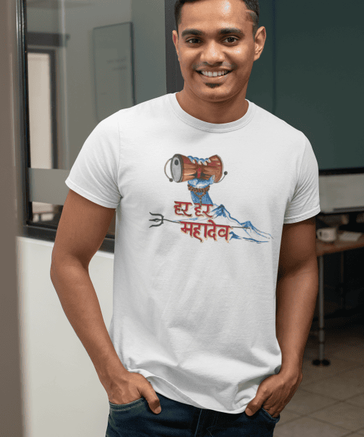har har mahadev half sleeve unisex cotton t shirt
