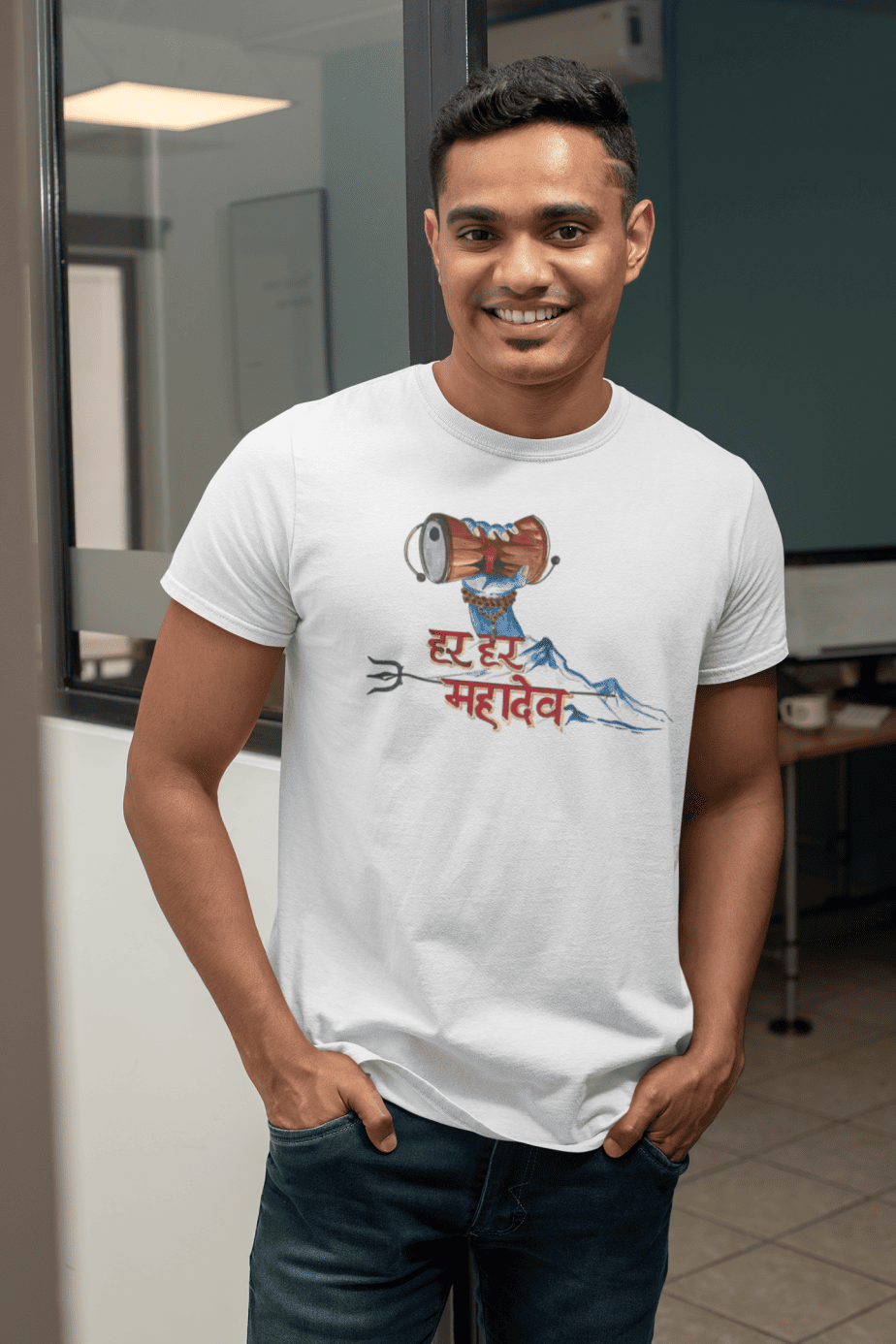 har har mahadev half sleeve unisex cotton t shirt