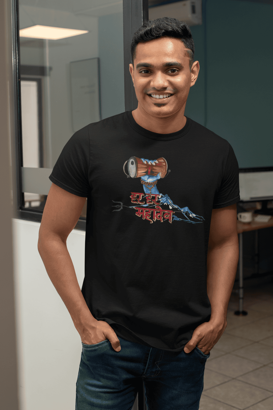 har har mahadev half sleeve unisex cotton t shirt