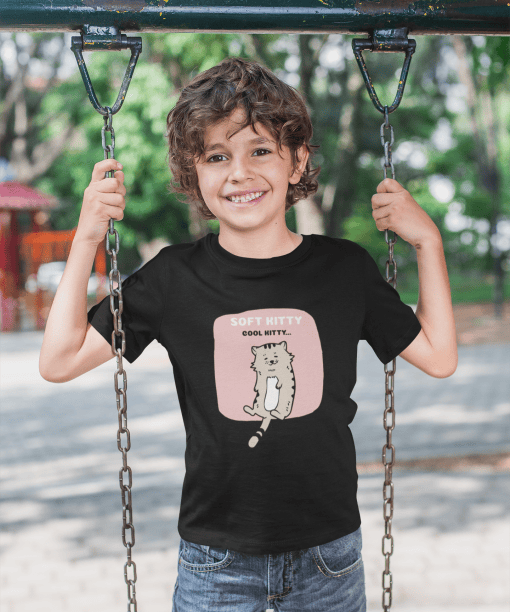 soft kitty cool kitty round neck 100% cotton t shirt