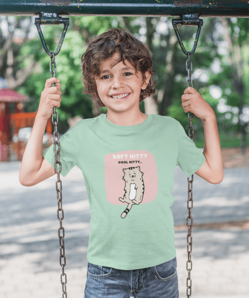 soft kitty cool kitty round neck 100% cotton t shirt