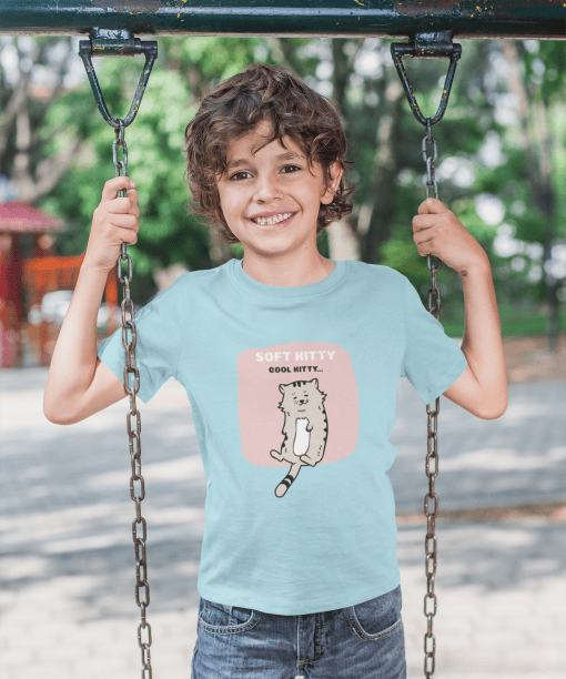 soft kitty cool kitty round neck 100% cotton t shirt