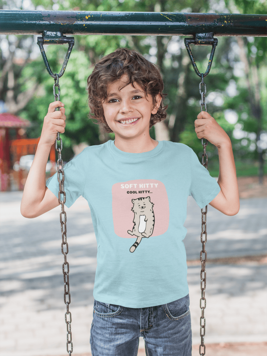 soft kitty cool kitty round neck 100% cotton t shirt