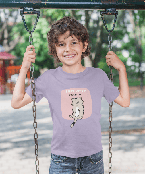 soft kitty cool kitty round neck 100% cotton t shirt