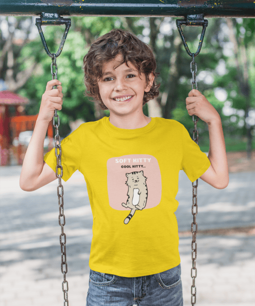 soft kitty cool kitty round neck 100% cotton t shirt