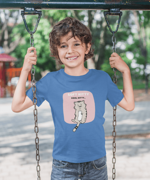 soft kitty cool kitty round neck 100% cotton t shirt