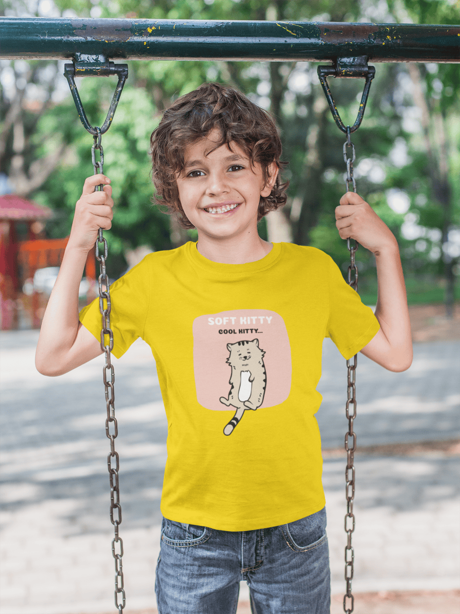 soft kitty cool kitty round neck 100% cotton t shirt