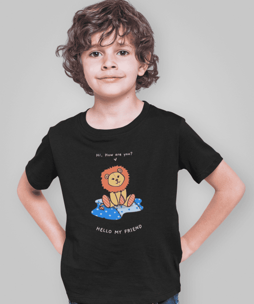 hi how are you round neck 100% cotton t shirt