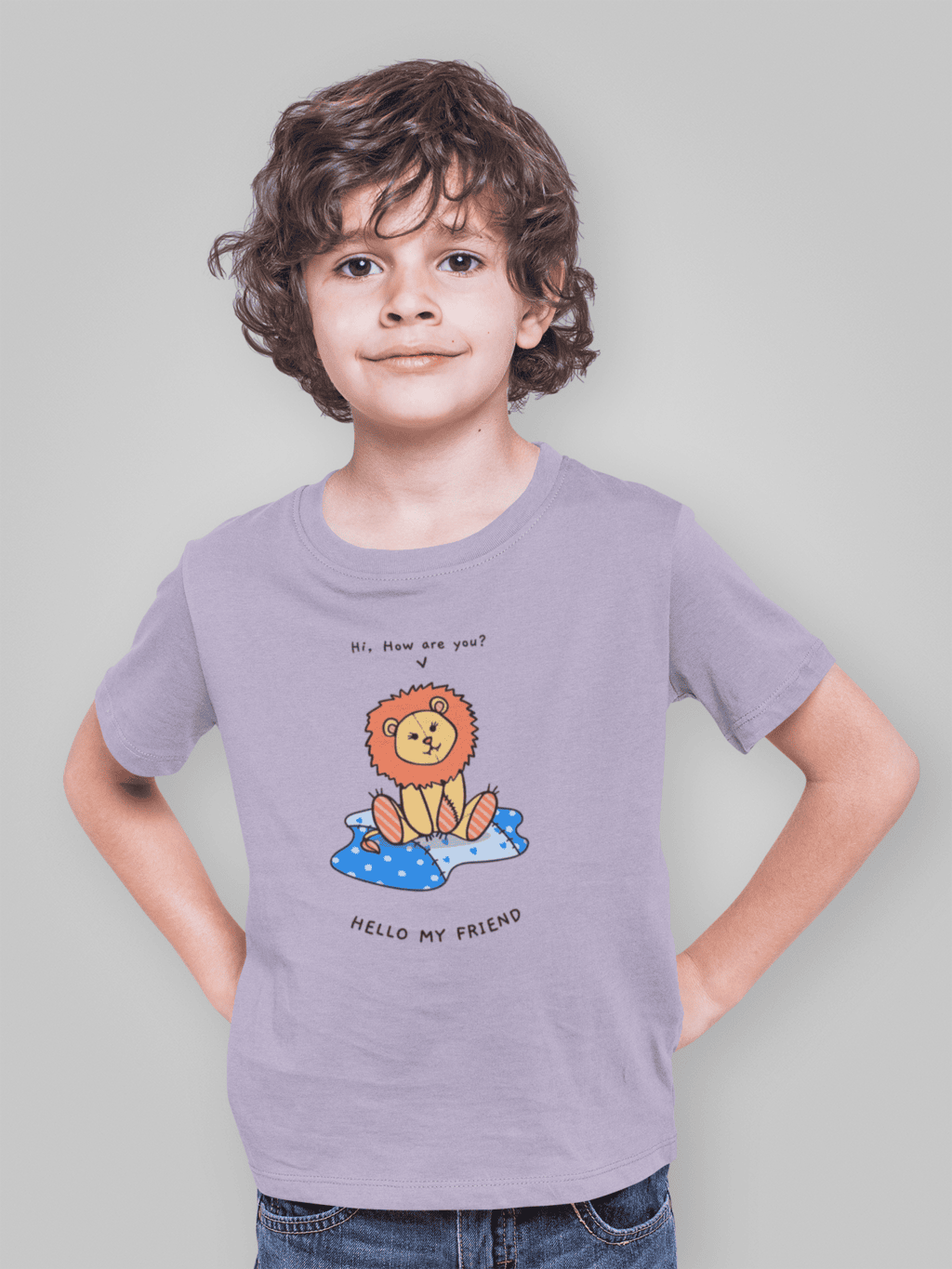 hi how are you round neck 100% cotton t shirt