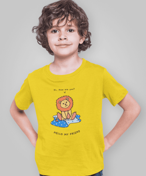 hi how are you round neck 100% cotton t shirt