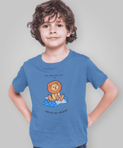 hi how are you round neck 100% cotton t shirt