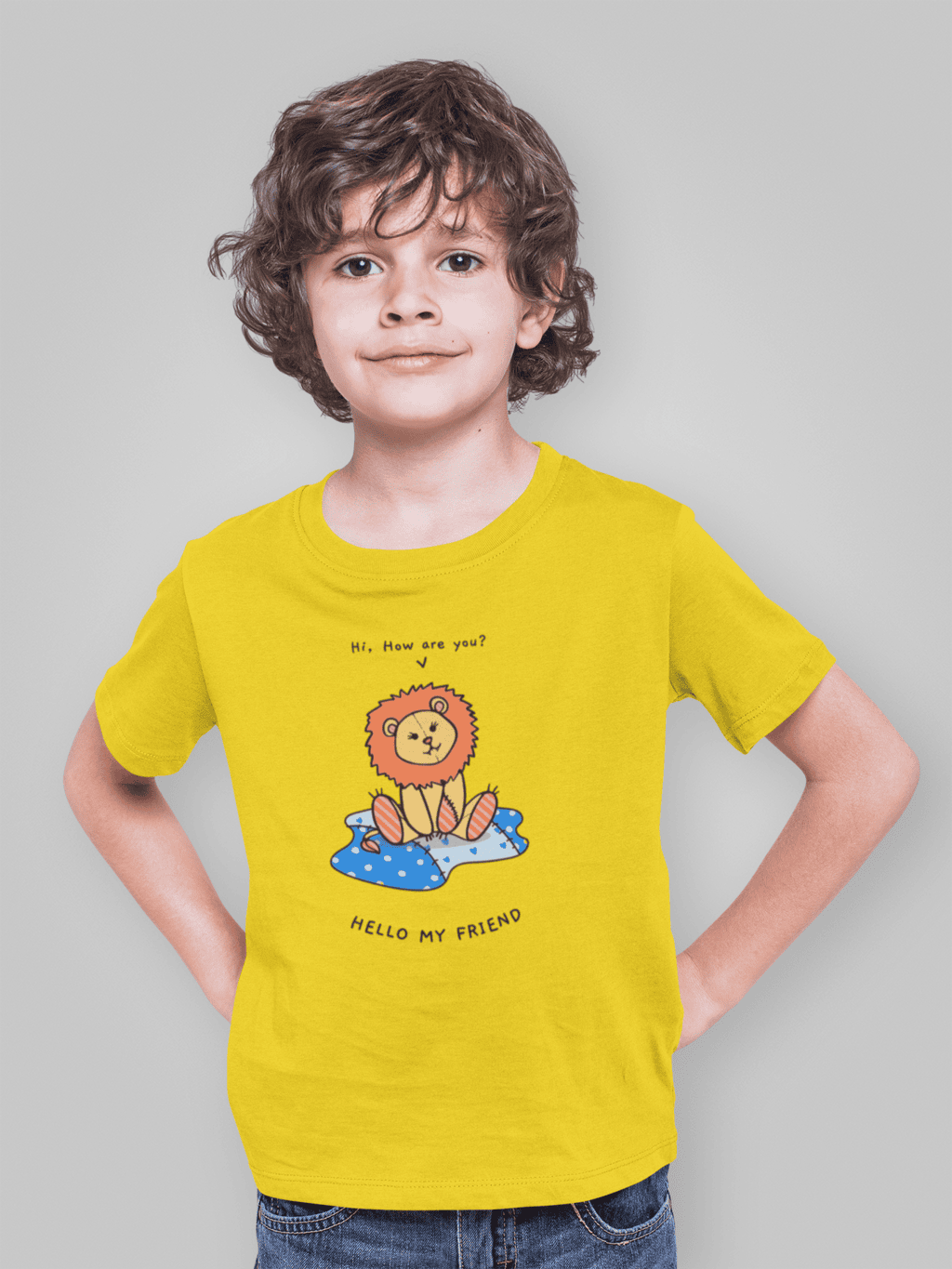 hi how are you round neck 100% cotton t shirt