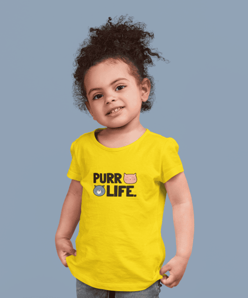 purr life round neck 100% cotton t shirt
