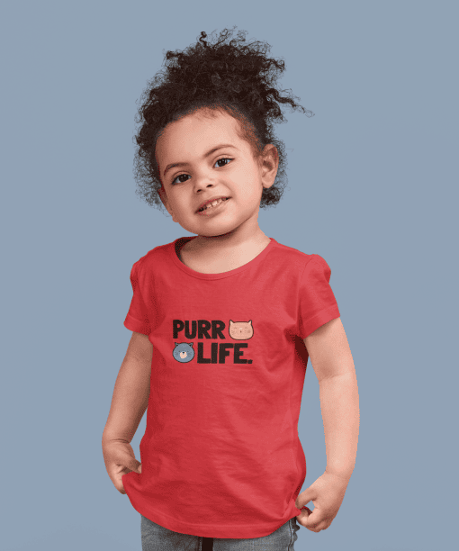 purr life round neck 100% cotton t shirt
