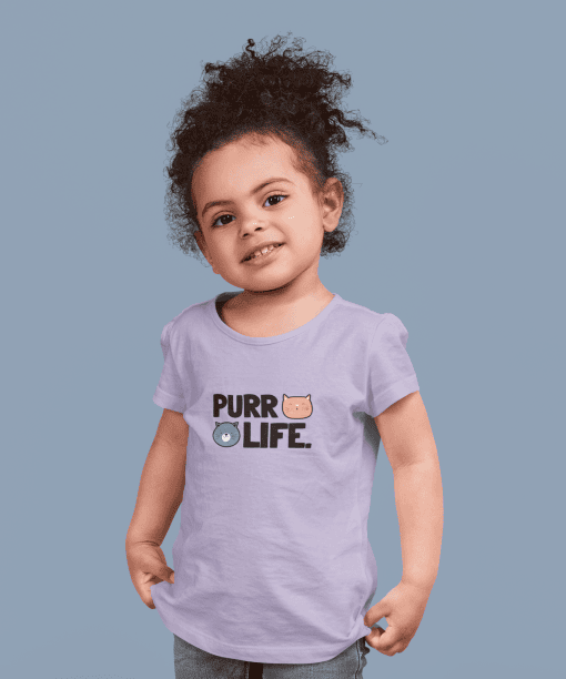 purr life round neck 100% cotton t shirt