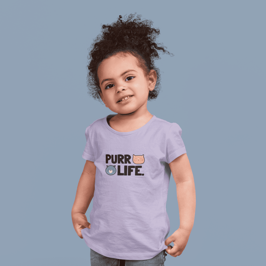 purr life round neck 100% cotton t shirt