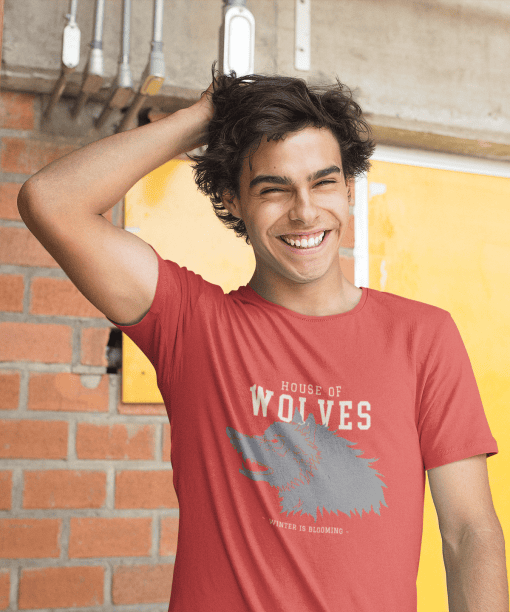 house of wolfs half sleeve unisex cotton t shirt