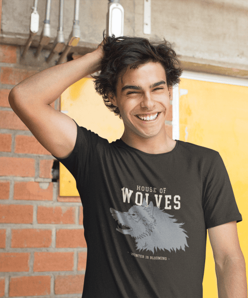 house of wolfs half sleeve unisex cotton t shirt
