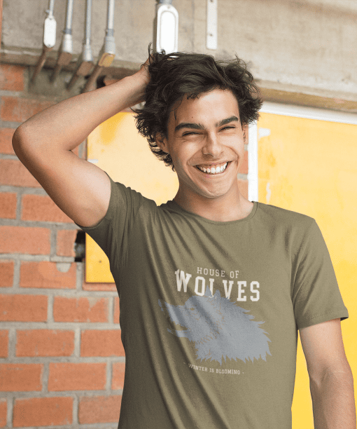 house of wolfs half sleeve unisex cotton t shirt